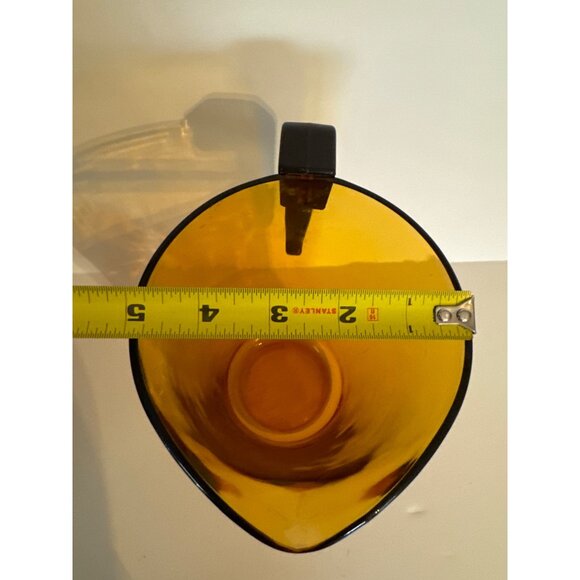 Vintage Vereco France Amber Glass Pitcher With Black Handle MCM - Picture 6 of 6